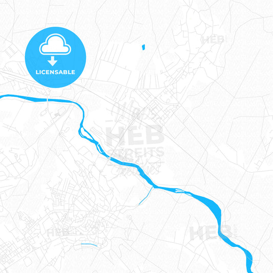 Suceava, Romania PDF vector map with water in focus