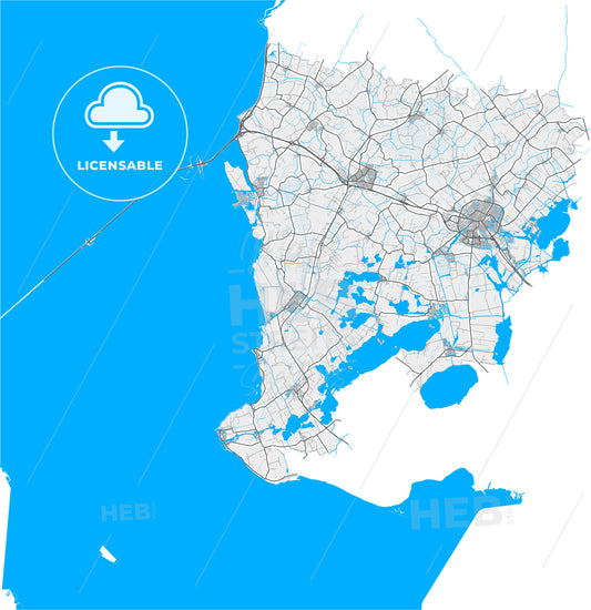 Súdwest-Fryslân, Friesland, Netherlands, high quality vector map