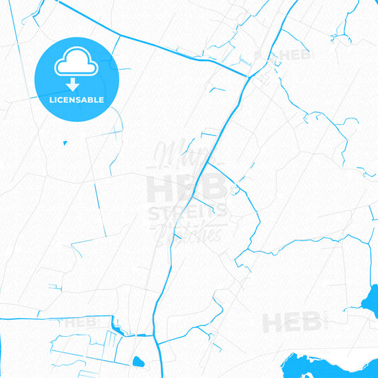 Súdwest-Fryslân, Netherlands PDF vector map with water in focus