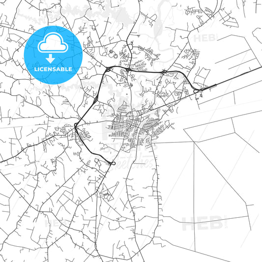 Suffolk, Virginia - Area Map - Light