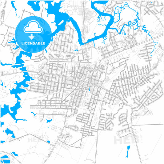 Suffolk, Virginia, United States, city map with high quality roads.