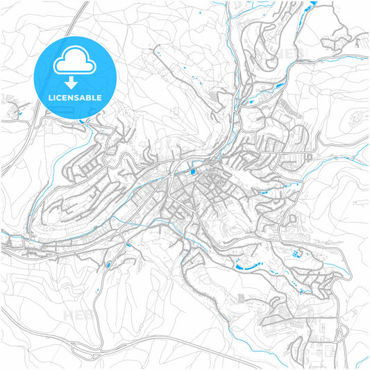 Suhl, Thuringia, Germany, city map with high quality roads.