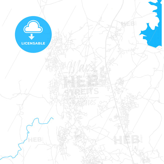 Suleja, Nigeria PDF vector map with water in focus