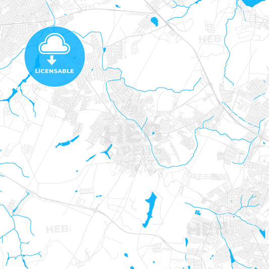 Sumare, Brazil PDF vector map with water in focus