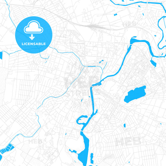 Sumy, Ukraine PDF vector map with water in focus