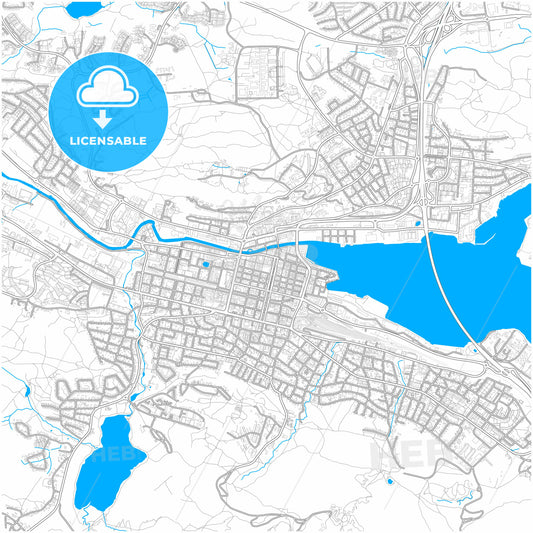 Sundsvall, Sweden, city map with high quality roads.