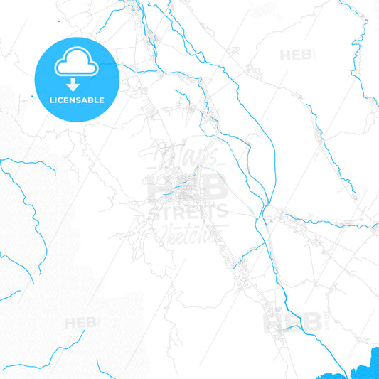 Sungai Penuh, Indonesia PDF vector map with water in focus