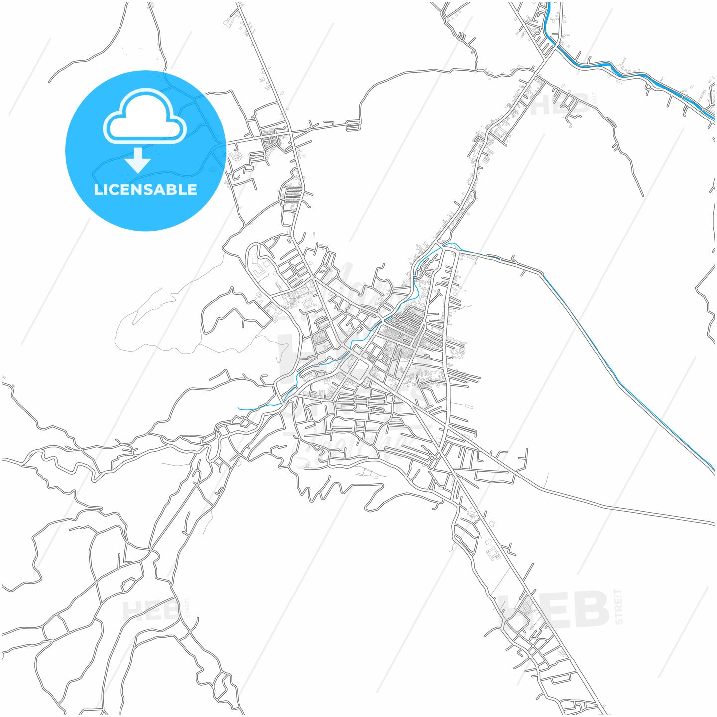 Sungai Penuh, Jambi, Indonesia, city map with high quality roads.