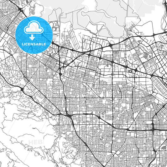 Sunnyvale, California - Area Map - Light