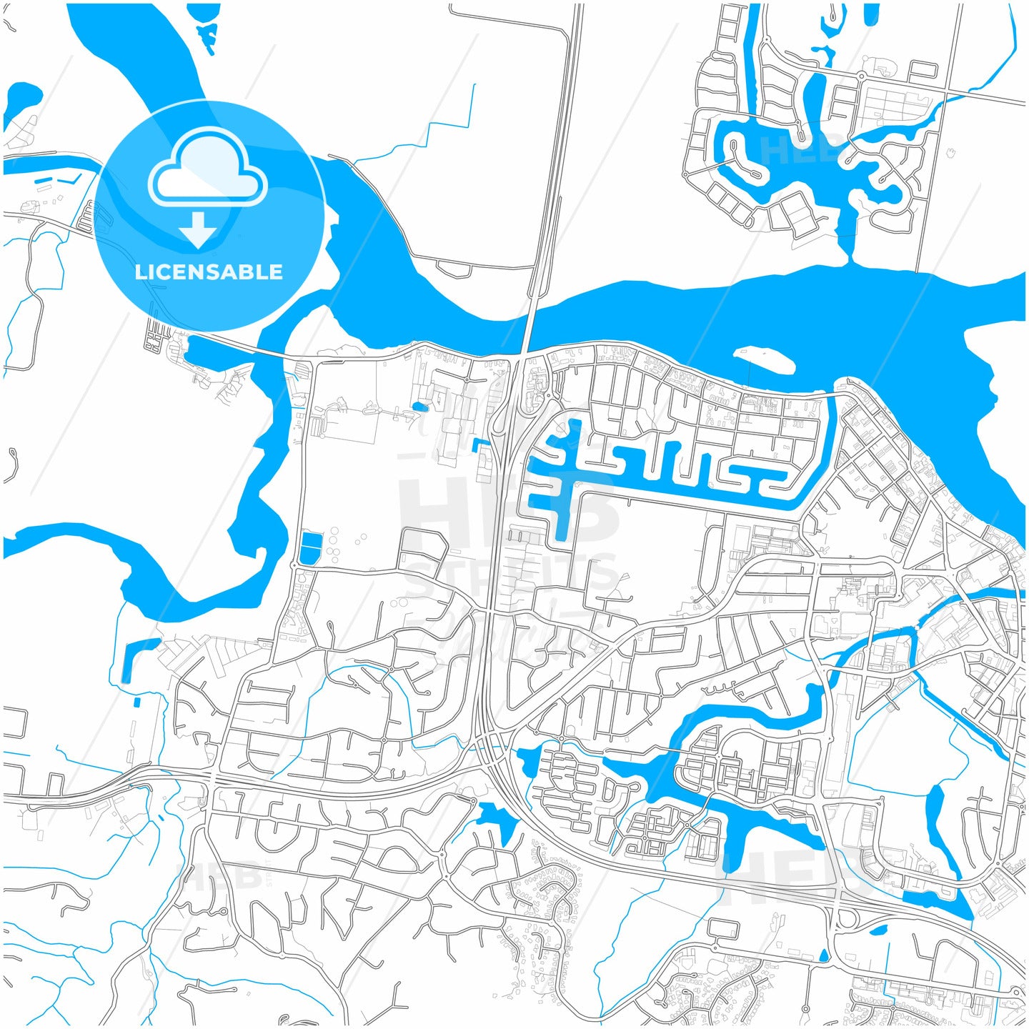 Sunshine Coast, Queensland, Australia, city map with high quality roads.