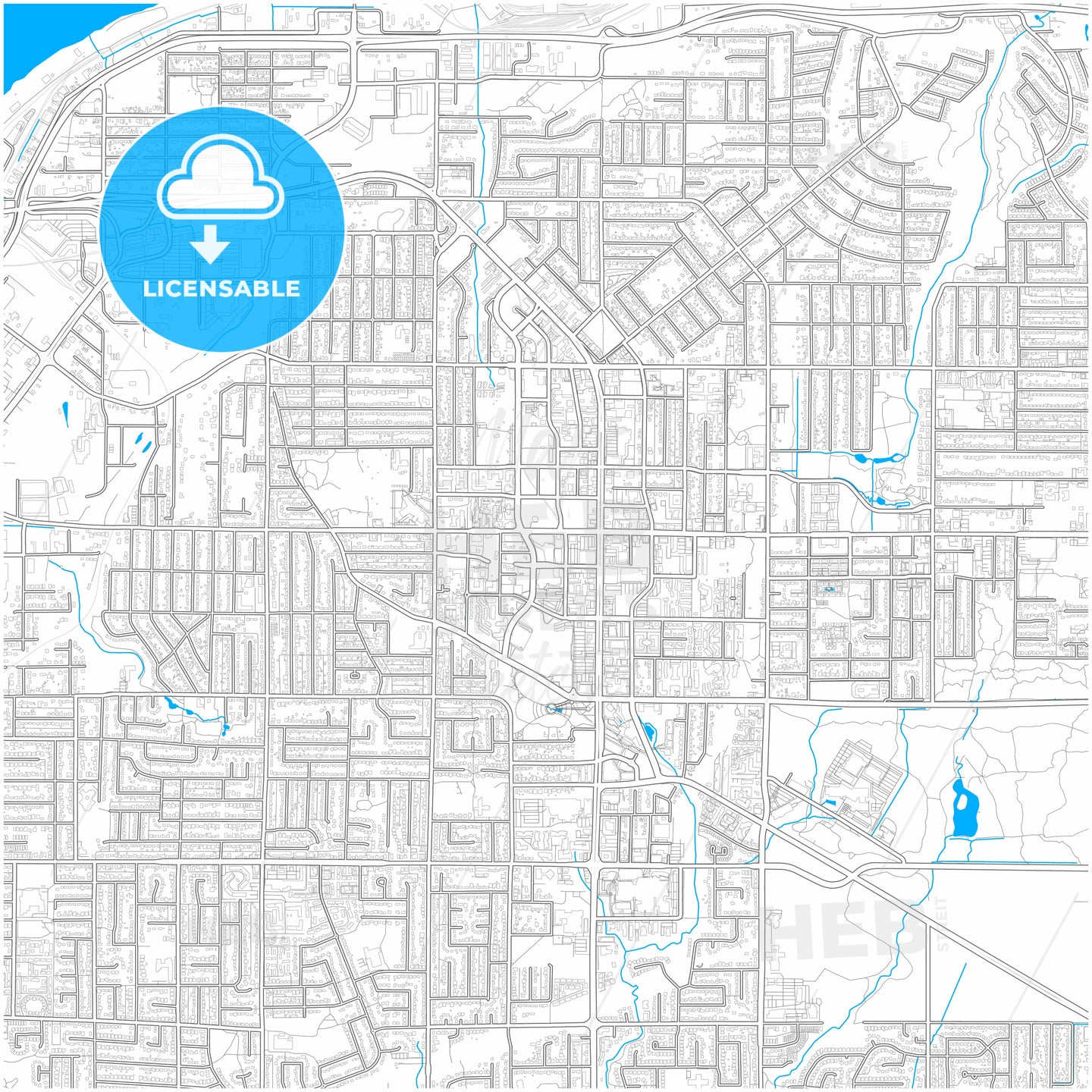 Surrey, British Columbia, Canada, city map with high quality roads.