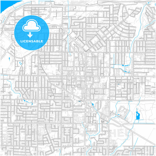 Surrey, British Columbia, Canada, city map with high quality roads.