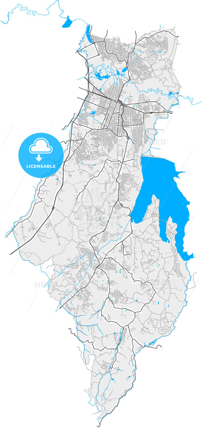 Suzano, Brazil, high quality vector map