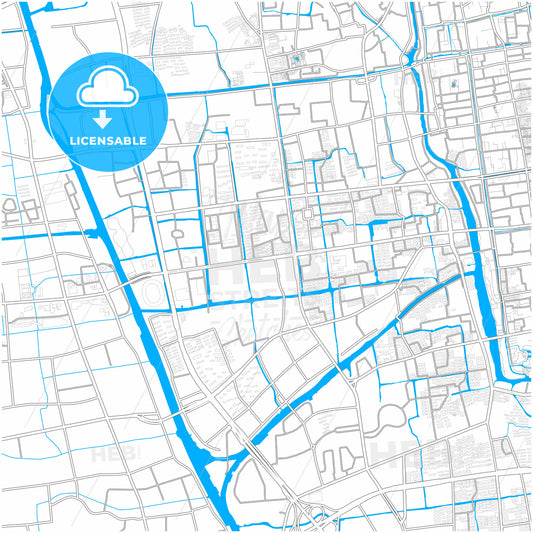 Suzhou, Jiangsu, China, city map with high quality roads.