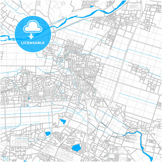 Suzuka, Mie, Japan, city map with high quality roads.