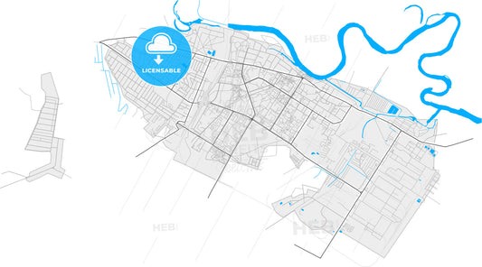 Svietlahorsk, Rajon, Belarus, high quality vector map