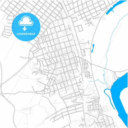 Svobodny, Amur Oblast, Russia, city map with high quality roads.