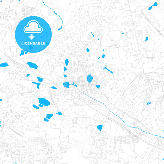 Świętochłowice, Poland PDF vector map with water in focus