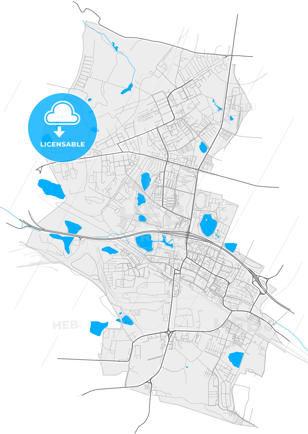 Świętochłowice, Silesian, Poland, high quality vector map