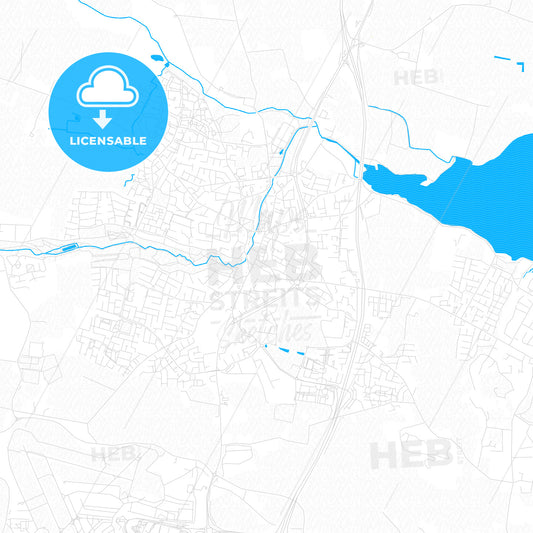 Swords, Ireland PDF vector map with water in focus