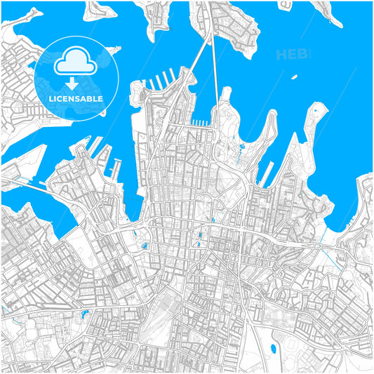 Sydney, New South Wales, Australia, city map with high quality roads.