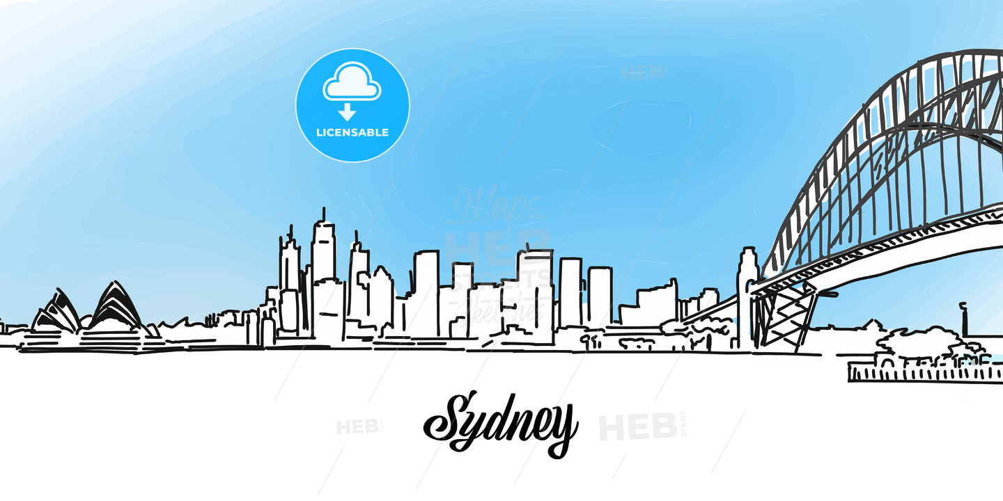 Sydney Vector Panorama Banner – instant download