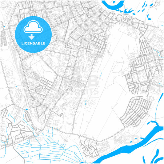 Syktyvkar, Komi Republic, Russia, city map with high quality roads.