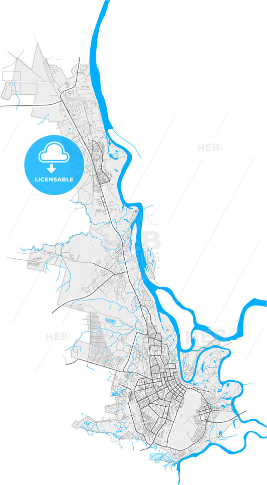 Syktyvkar, Komi Republic, Russia, high quality vector map