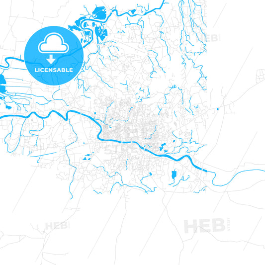 Sylhet, Bangladesh PDF vector map with water in focus