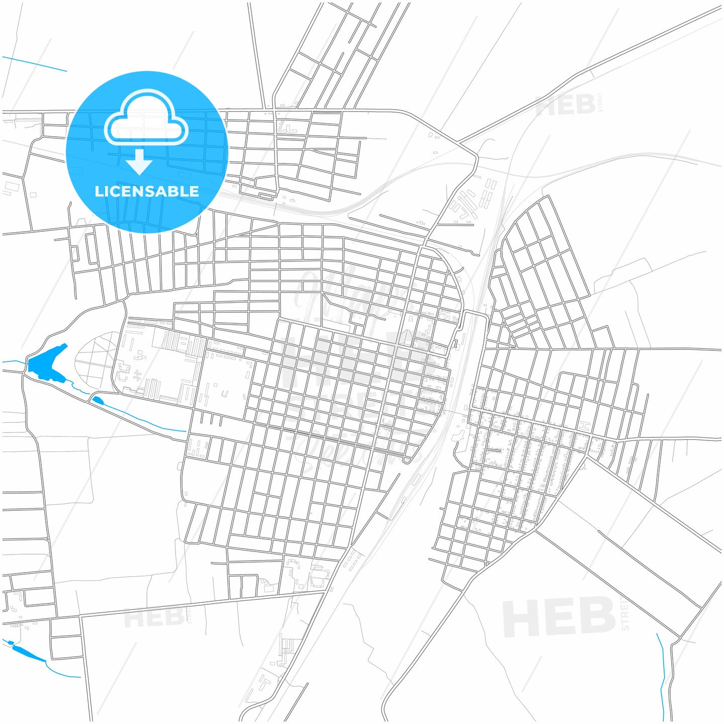 Synelnykove, Dnipropetrovsk Oblast, Ukraine, city map with high quality roads.