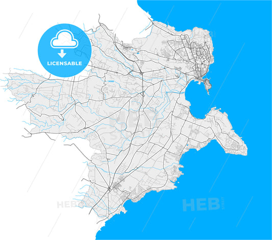 Syracuse, Sicily, Italy, high quality vector map