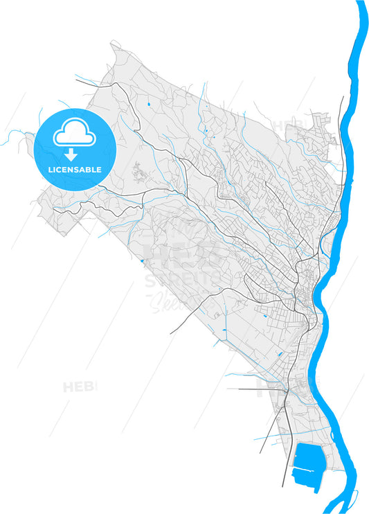 Szentendre, Pest, Hungary, high quality vector map