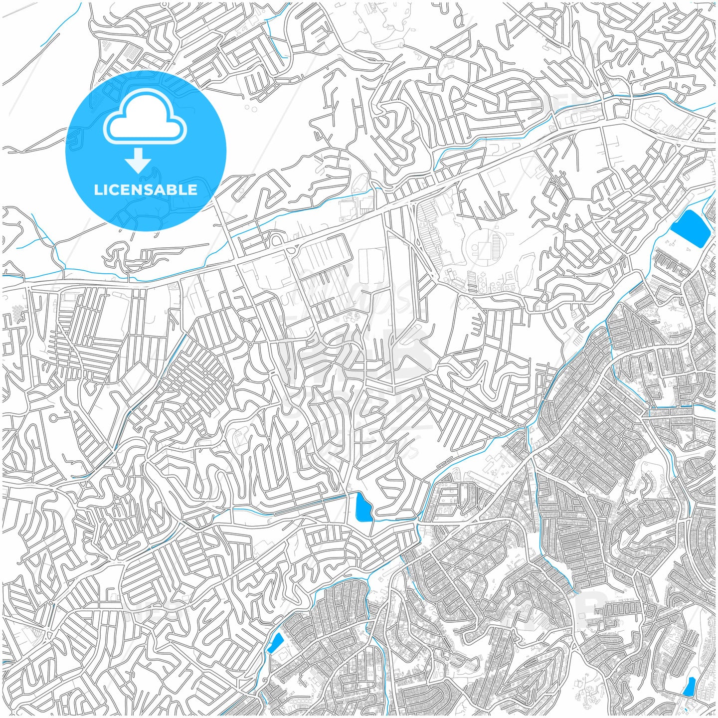 Taboao da Serra, Brazil, city map with high quality roads.