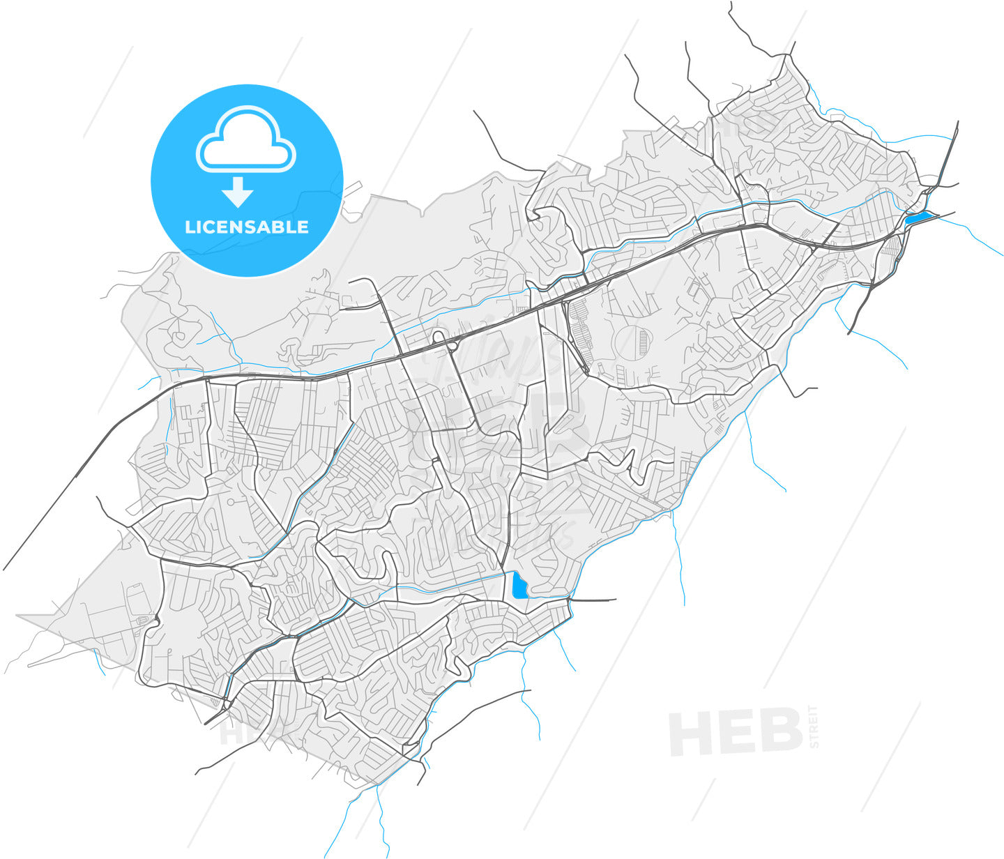 Taboao da Serra, Brazil, high quality vector map