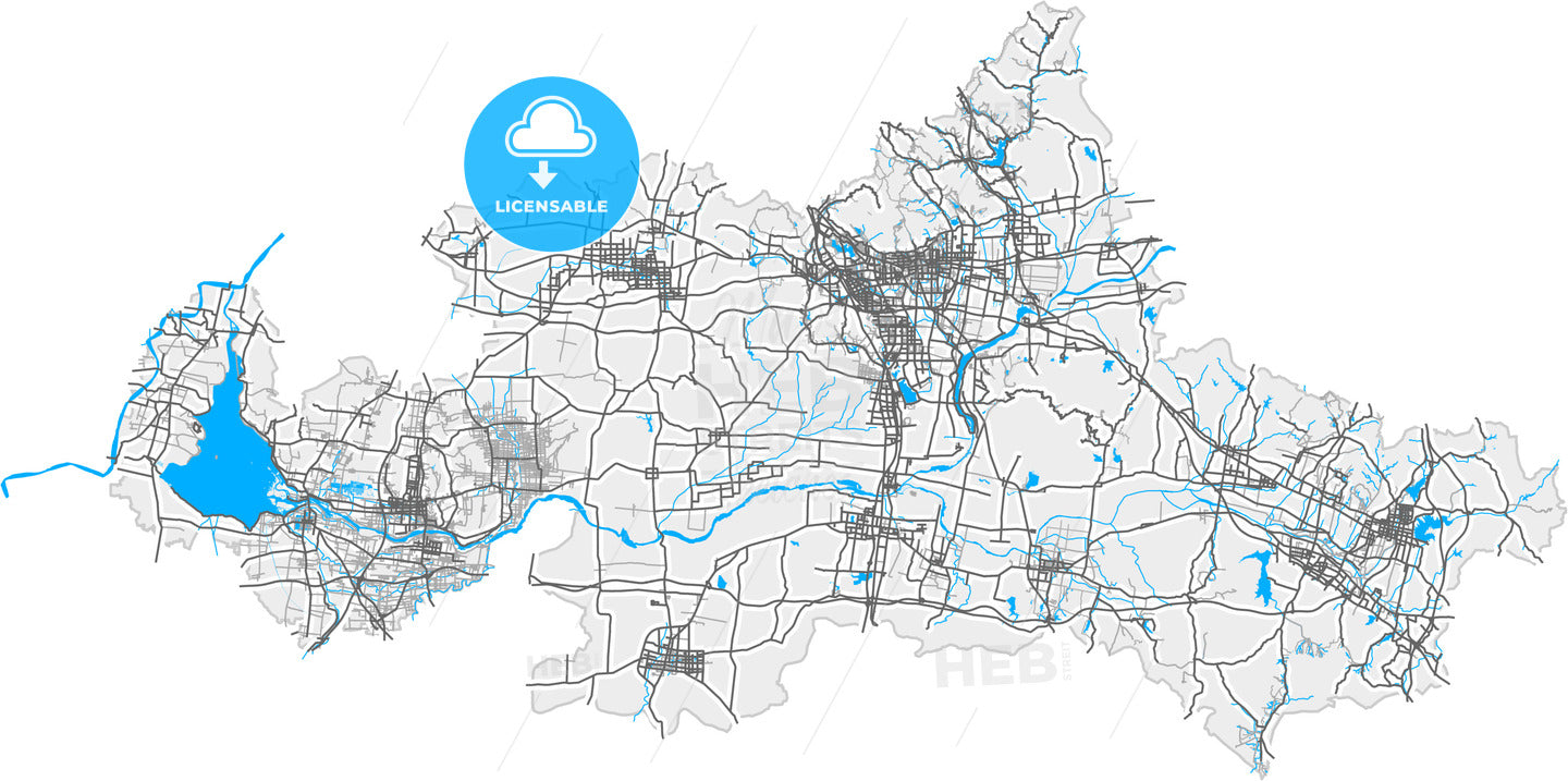 Tai an, Shandong, China, high quality vector map