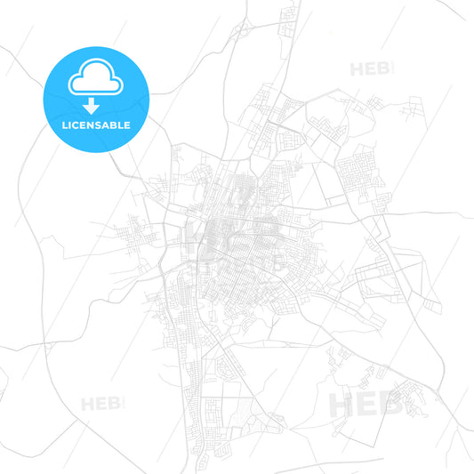 Taif, Saudi Arabia PDF vector map with water in focus