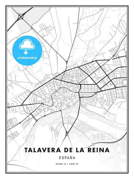 Talavera de la Reina, Spain, Modern Print Template in Various Formats - HEBSTREITS Sketches