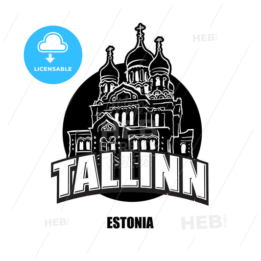 Tallin, Estonia, black and white logo – instant download