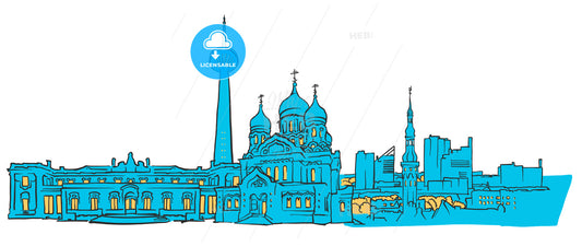 Tallinn Estonia Colored Panorama – instant download