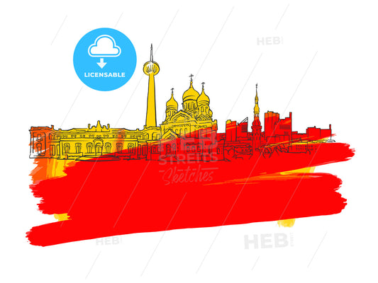 Tallinn Estonia Colorful Landmark Banner – instant download