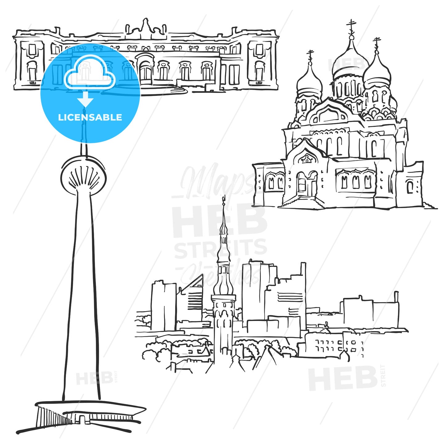 Tallinn Estonia Famous Buildings – instant download