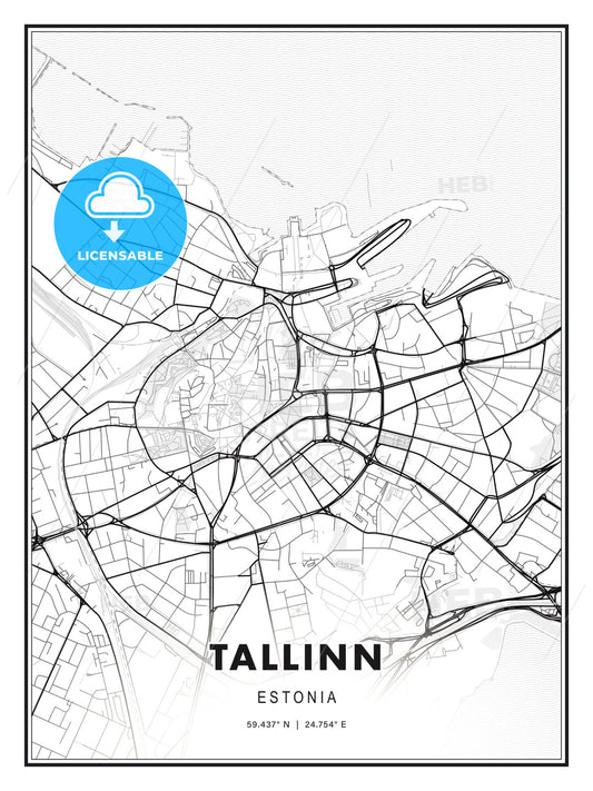 Tallinn, Estonia, Modern Print Template in Various Formats - HEBSTREITS Sketches