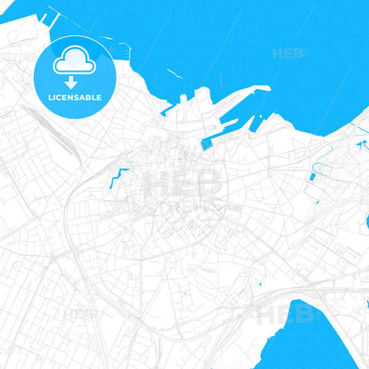 Tallinn, Estonia PDF vector map with water in focus