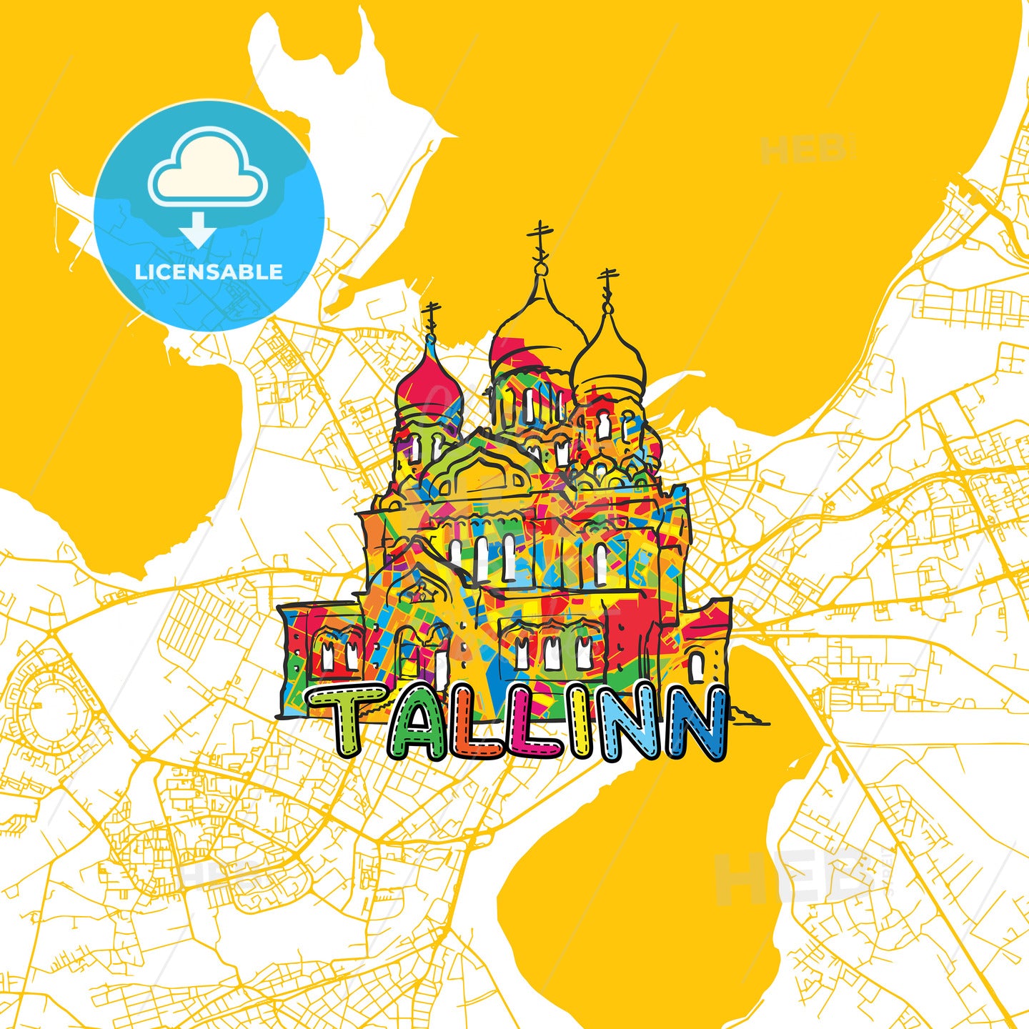 Tallinn Travel Art Map