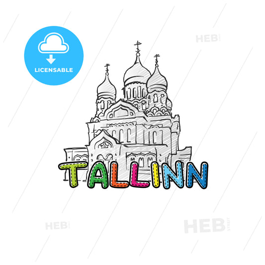 Tallinn beautiful sketched icon – instant download