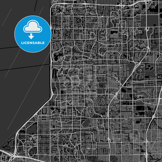 Tamarac, Florida - Area Map - Dark