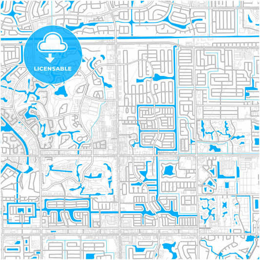 Tamarac, Florida, United States, city map with high quality roads.