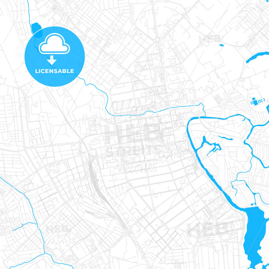 Tambov, Russia PDF vector map with water in focus