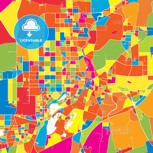 Tangshan, China, colorful vector map
