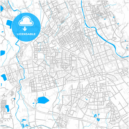 Taoyuan, Taiwan, city map with high quality roads.